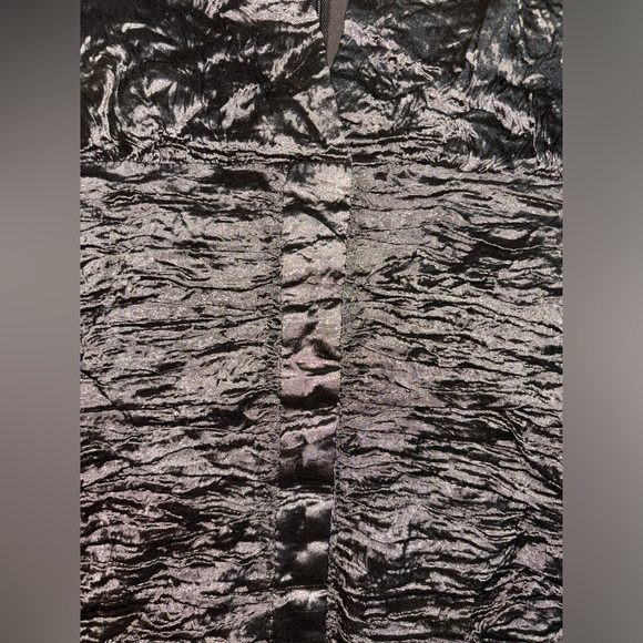 Nicole Miller size 6 shiny dark grey runched midi dress - Picture 8 of 9